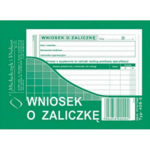 Druk MiP Wniosek o Zaliczkę A6/40